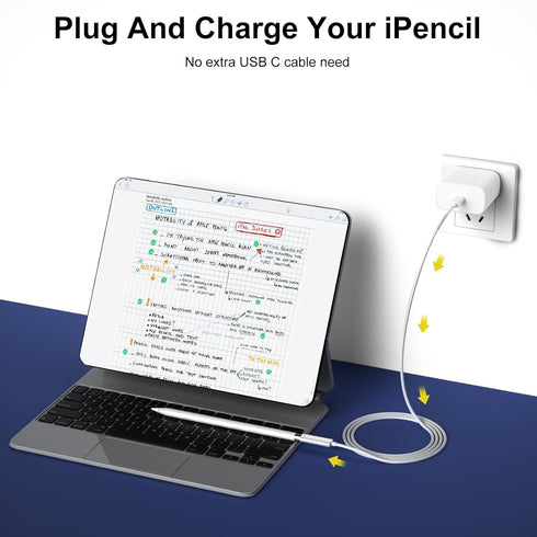 iMangoo USB-C Charging Adapter Cable, 3.3 FT for Apple Pencil 1st Generation, iPad 10 Tablet, USB Type C to Lightning