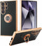 Samsung Galaxy S24 Ultra Shockproof Case, Slim Soft Protective Cover with 360° Rotatable Ring Holder, Black, Rose Gold