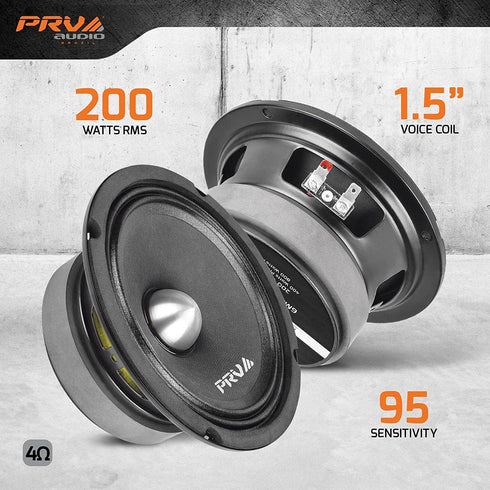 PRV AUDIO 6.5 Inch Midrange Bullet Speaker 6MR400-4, 4 Ohm, 400 Watts Program Power, High Output Sound, Single