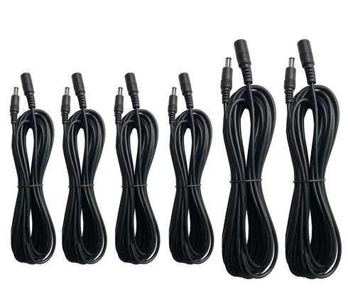 Taveky DC 12V Power Extension Cord Cable 15ft (5m) & 10ft (3m) 2.1mm