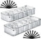 Cable Storage Boxes Organizers 2 Pack, Stackable Cord Charger Storage Organizer Box Case with 20pcs Cable Ties, Clear