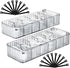 Cable Storage Boxes Organizers 2 Pack, Stackable Cord Charger Storage Organizer Box Case with 20pcs Cable Ties, Clear