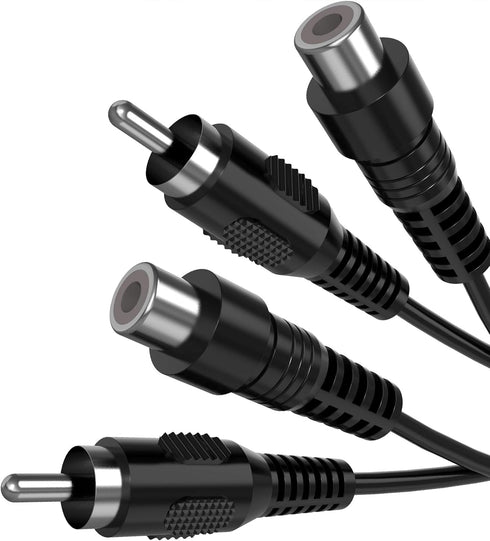 Ullnosoo RCA Extension Cable, 2 Pack 15ft Audio Video RCA Male to Female Cord for Speaker, Subwoofer, Camera