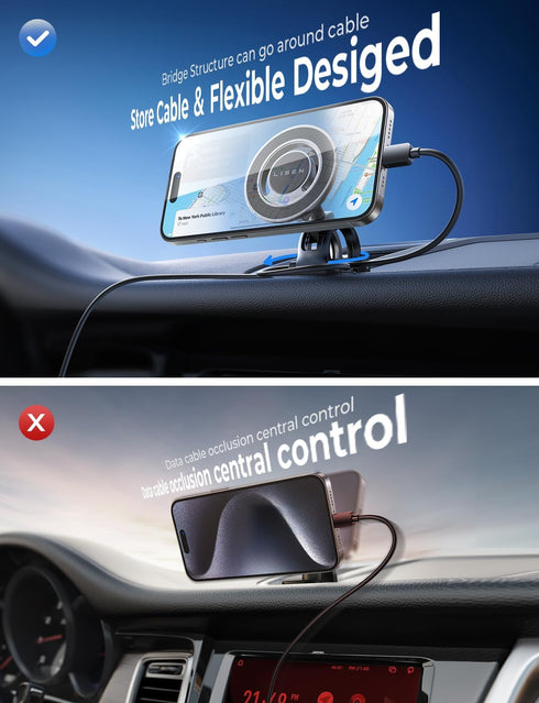 LISEN Magnetic Phone Holder for Car Vent, Magsafe Car Mount, Hands-Free Cell Phone Holder for Dashboard, Windshield,