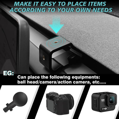 Dashboard Car 1/4 Screw Mount Phone Holder by BestEvMod - Tablet Mag Safe Compatible with 2024 Refreshed Tesla Model 3