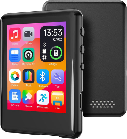 Colorcool MP3 Player with Bluetooth 5.4, Touch Screen Music Player with Speaker, FM
