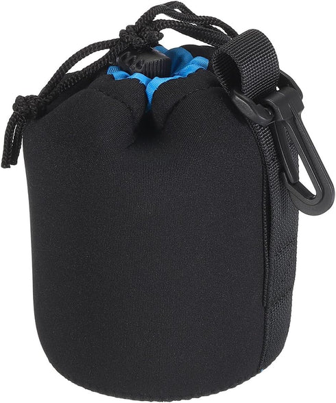 PATIKIL Camera Lens Bag - 3.3" ID x 5.5" H Drawstring Pouch - Thick Protective Neoprene for DSLR Camera Lens