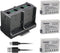 Kastar 3-Pack Battery and Quadruple Charger - Compatible with Canon EOS Rebel T2i to T5i Cameras