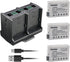 Kastar 3-Pack Battery and Quadruple Charger - Compatible with Canon EOS Rebel T2i to T5i Cameras