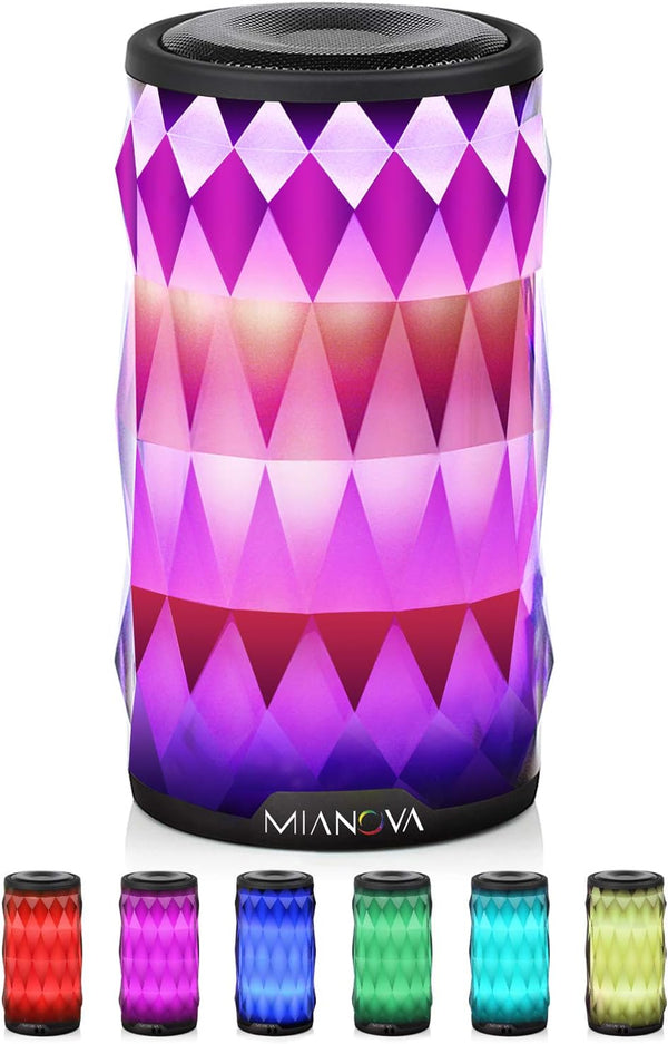 LED Bluetooth Speaker, Portable Wireless Speaker with Night Light, 6 Color LED Themes,
