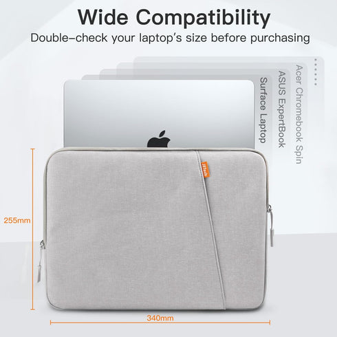 JETech Laptop Sleeve for 13.3-Inch MacBook Air/Pro, Waterproof Shock Resistant Bag with Accessory Pocket (Light Grey)