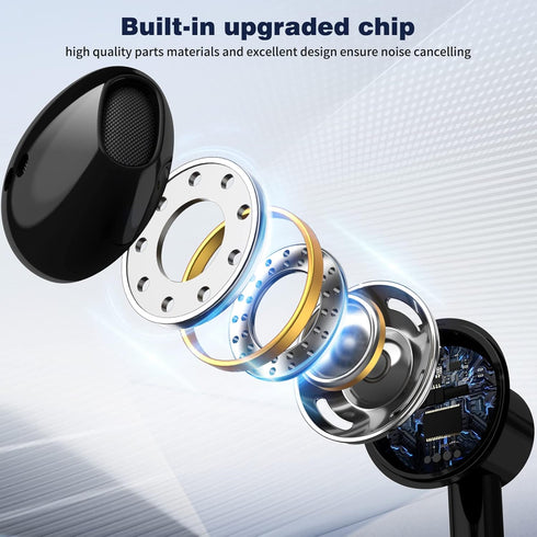 Wired 3.5mm Earbuds with Microphone, Noise-Canceling HiFi Stereo for Samsung A25, A15, A03s, S10, Note 9, Moto, Switch,