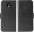 Phone Case for Samsung Galaxy J7 Star J 7 Crown 7J Refine 2018, PU Leather Flip Wallet Case, Black