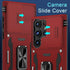 DEERLAMN Galaxy S24 Ultra Case - Red, Military Grade Shockproof, Slide Camera Cover, Screen Protector & Rotated Ring