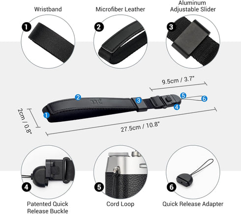 Durable Camera Wrist Strap with Quick Release for Sony ZV-1 II, RX100 VII, Olympus TG-7, and More