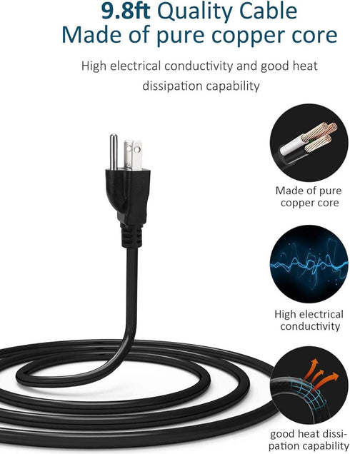 SUPERDANNY Power Strip Tower Surge Protector, Black Desktop Charging Station with 10 Ft Extension Cord, 9 Outlets