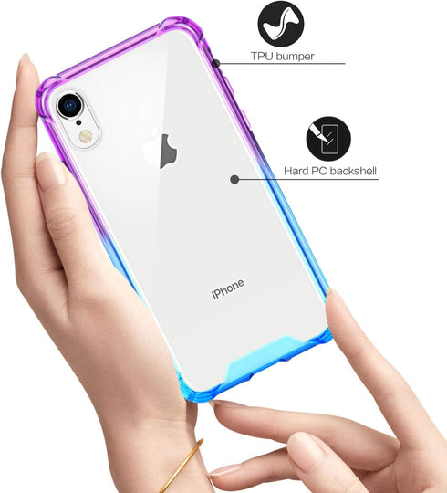 SALAWAT iPhone Xr Case, Clear Slim Anti Scratch Protective Cover with Reinforced Corners - Shockproof TPU Bumper, Blue