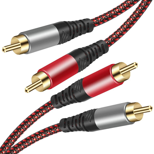 Tiierzon RCA Cable 5Ft,2Rca Male to 2-RCA Male Audio Stereo Subwoofer Cable [Hi-Fi