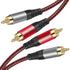 Tiierzon RCA Cable 5Ft,2Rca Male to 2-RCA Male Audio Stereo Subwoofer Cable [Hi-Fi