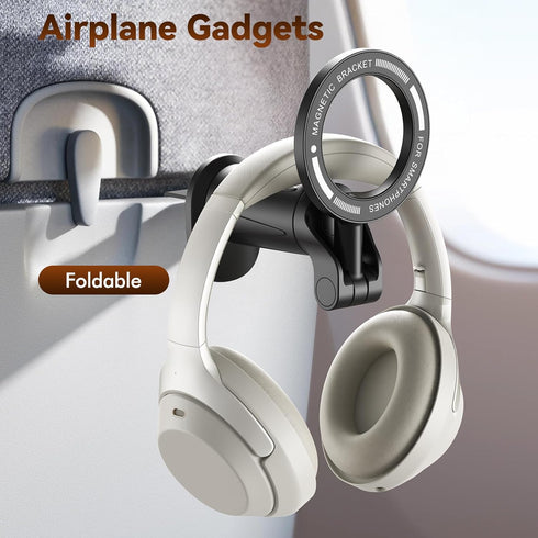 Fioenna 360 Airplane Travel Essentials Phone Holder, for Magsafe Universal Degree Rotation Airplane Gadgets Phone Mount