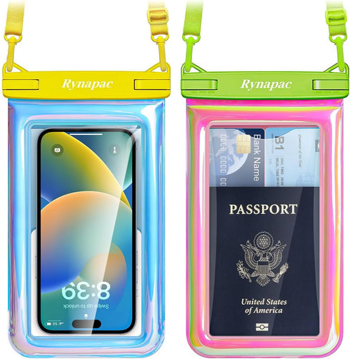 Waterproof Phone Pouch Floating - 2 Pack, Underwater Cell Phone Holder with Lanyard for iPhone 15 Pro Max, Galaxy