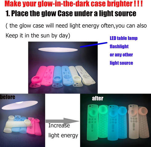 Compatible Alexa Voice Remote Cover/TV Stick 4k, Glow in The Dark, Item Finder Anti-Slip Silicone Protective Case Blue