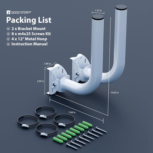 GOOD STORY 2-Pack Universal Antenna Mount UB-AM Compatible for WiFi Extenders Wireless Bridge Mount Bracket Pole & Wall