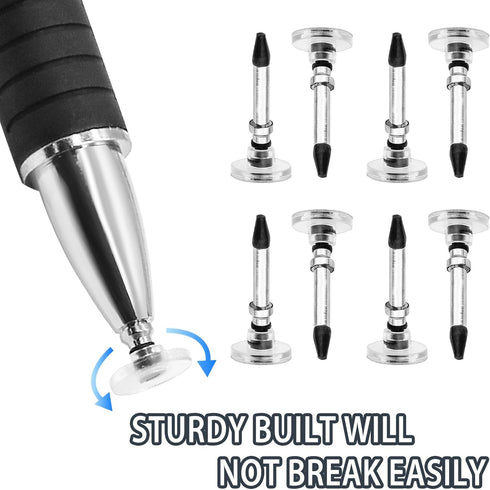 12 Pcs Replacement Universal Stylus Tips, Round Shape Disc Tips for Stylus Pen Nibs for Touch Screen Devices