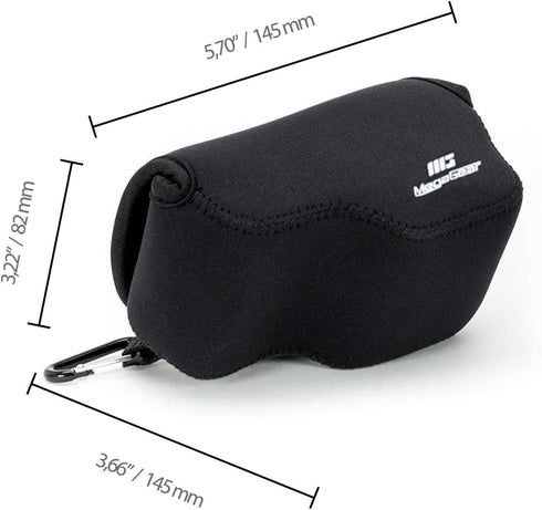 MegaGear MG064 Ultra Light Neoprene Camera Case Compatible with Sony Alpha A6400, A6500, A6300, A6000 (16-50 mm)-Black (MG063)
