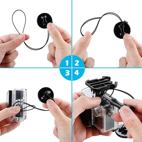 Sametop Adhesive Camera Tethers Safety Leash for Gopro Hero 13-1, DJI Osmo Action Cameras (5 Pack)
