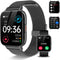 Smart Watch for Men Women, 1.85" IP68 Waterproof Smartwatch, Fitness Tracker with Heart Rate/Sleep Monitor, Black