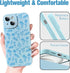 OOK Cute Flower Design Case for iPhone 15, Soft TPU Camera Lens Protective Cover - 6.1 Inch Blue
