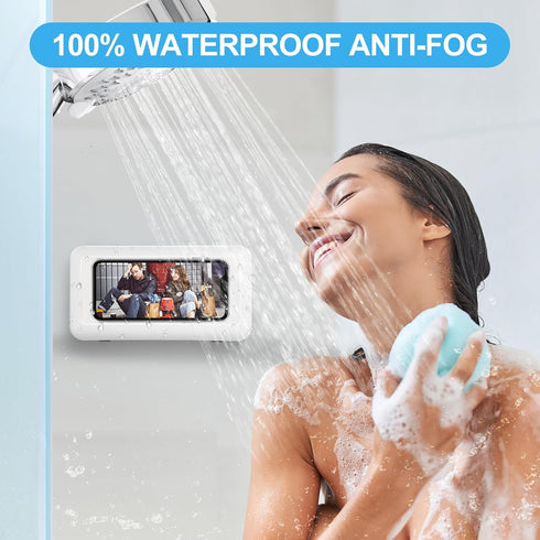 KUNSLUCK Shower Phone Holder Waterproof, Anti-Fog Touch Screen Shower Phone Case, Wall Mount Phone Holder for Shower