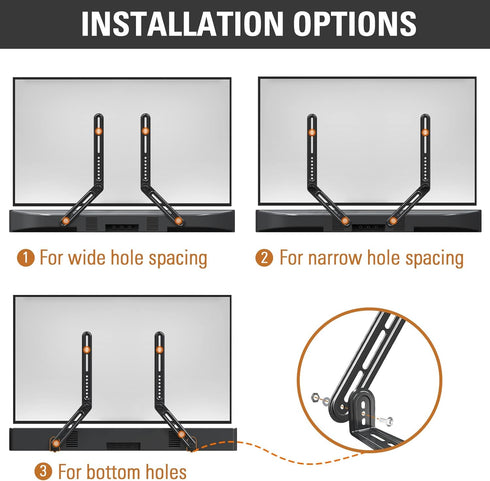 Mounting Dream Soundbar Bracket for TVs with Protruded Bottom, Holds Up to 15 lbs