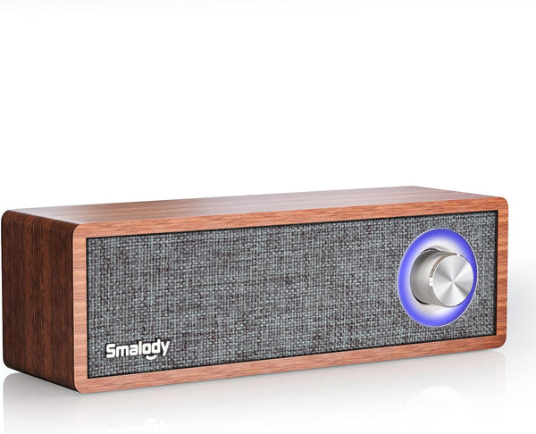 Smalody Wood Retro Bluetooth Speaker, Portable Mini Wireless Vintage Speaker for Room Decoration, Perfect for Cafes and