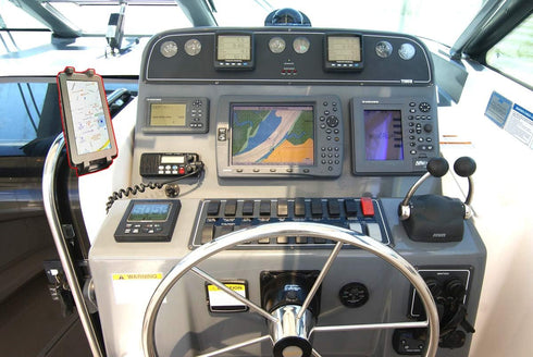 Lycan Series Marine Boat Tablet & Smartphone Pole Handlebar Mount for iPad Pro, GalaxyTab, and Phone 15 Pro Max