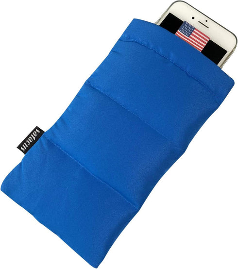 Blue Thermal Phone Case for iPhone & Samsung Galaxy: Prevents Overheating, Freezing & Extends Battery Life Outdoors.