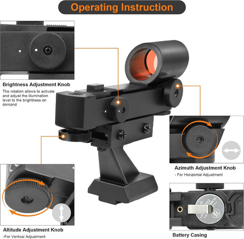 A ALSTAR Alstar Red Dot Finderscope - Starpointer Viewfinder for Astronomical Telescopes with Slide-in Bracket