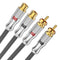 EMK 2RCA Extension Cable, 2RCA Male to 2RCA Female Extension Cord, Gold