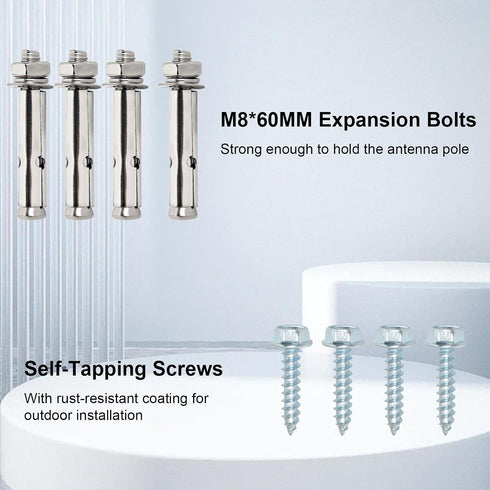 10 Inch (2-Leg 2-Leg) XRDS-RF Antenna Wall Mount Heavy-Duty Stand Off Wall Mast Mount Windproof Mounting Bracket for TV