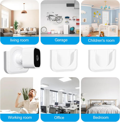 Blink Mini Indoor Camera Adhesive Wall Mount Bracket, Easy to Install, No Drill, No Screws, Damage-Free (2 Pack)