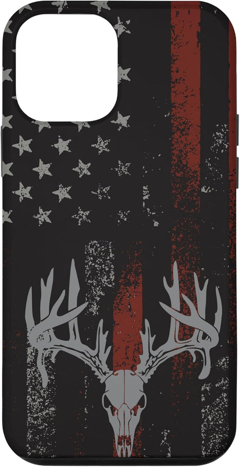 iPhone 12 mini Case American Flag Whitetail Deer Buck Hunting USA FLAG Hunter