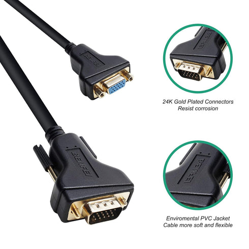 BENFEI VGA Extension Cable, VGA Male to Female - 10 Feet