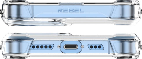 REBEL Clear Case for iPhone 14 - Crystal Series Gen-4, Strong MagSafe Compatible, Protective Shockproof Bumpers