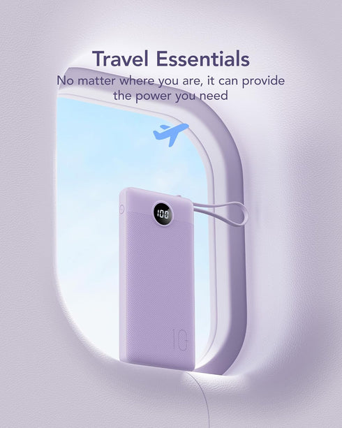 VRURC 10000mAh Pack, 5 2 17 16 15 14 13,Samsung,Android-Lavender(1 Pack) Portable Charger Power Bank, Travel Essentials
