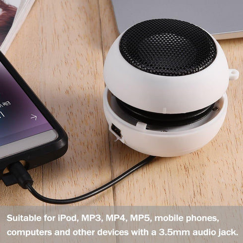 Mini Speaker, Portable, Telescopic Design, for Computer Smartphone MP3 Tablet, Lightweight, Easy to Carry, USB Powered, High Intelligibility Sound, Perfect for Travel etc., 2 Colors(White)