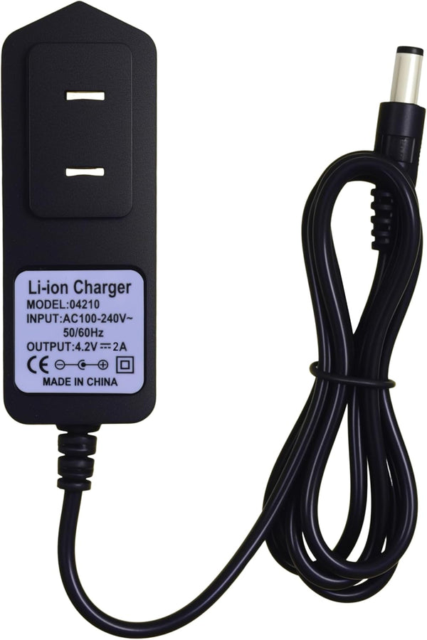 EGOCHALLENGER 4.2V 2A Lithium Battery Charger Power Supply, 100-240V AC to DC Adapter