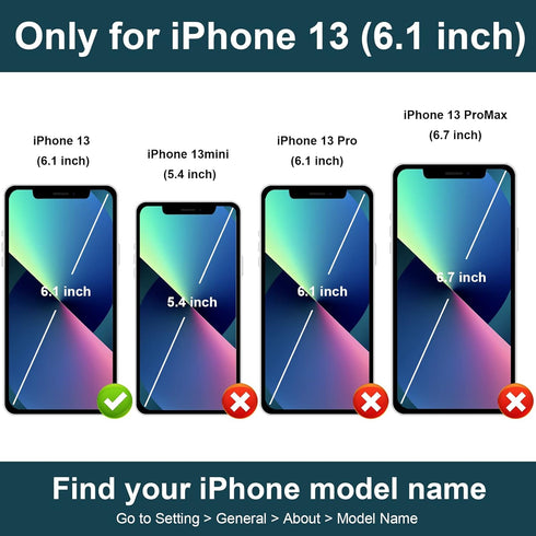 Folosu 13 360Rotation 6.1 Inch Compatible with iPhone Case Wallet with Card Holder, Finger Ring Holder Kickstand