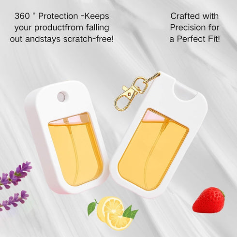 1 oz Hand Sanitizer Spray Case with Keychain, Protective Silicone Holder Compatible with Touchland Power Mist & Glow