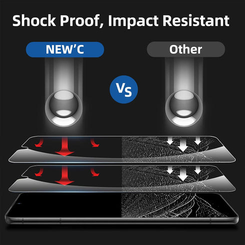 NEW'C 3 Pack Screen Protector for Samsung Galaxy A23 4G, Samsung Galaxy A23 5G, Tempered Glass, Case Friendly, Anti